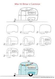 How To Draw A Caravan Camper Quilt Camper Art Drawing Activities