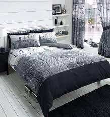 Luxury Reversible King Bed Duvet Quilt Cover Bedding Set New York City Nyc New New York Bedroom Bed Linen Sets Beds Nyc