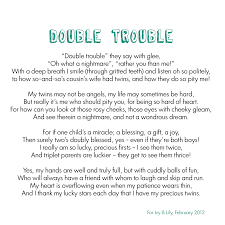 Double Trouble Twins Poem X Twin Quotes Twin Mom Quotes Quotes For Kids