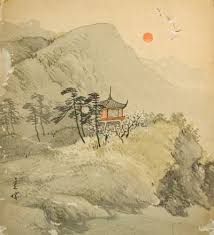 Antique Japanese Shikishi Art Landscape Nihonga Japanese Art Traditional Japanese Art Art