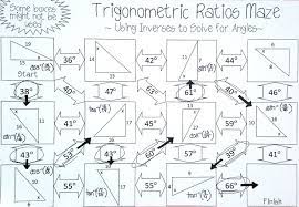 Inverse Trigonometric Ratios Sine Cosine Tangent Maze Solving For Angles Geometry Worksheets Maths Activities Middle School Math Methods
