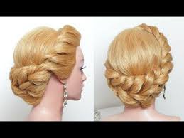 Wedding updo with bun of braided flowers. Youtube Long Hair Tutorial Easy Hairstyles Easy Updo Hairstyles