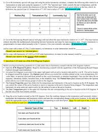 Then use the table above to classify each star and describe its surface temperature. The Hertzsprung Russell Diagram Answers The Hertzsprung Russell Diagram Answers 1 14