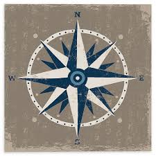 Nautical Compass Canvas Wall Art In Blue Bed Bath Beyond Compass Art Compass Wall Decor Wall Canvas