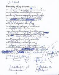 Morning Morgantown Joni Mitchell Guitar Chord Chart Guitare