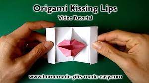 Of course, you can make the card as big or small as you want and fold it to open sideways or flip up. Homemade Origami Valentine Card Kissing Lips Popup Pop Up Valentine Cards Valentines Cards Unique Valentines Cards