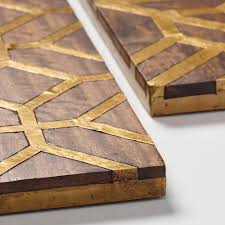 Metal Inlay Wood Panels Set Of 2 Wood Inlay Woodworking Materials Wood Paneling