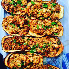 Stuffed Eggplant With Ground Chicken Yvonne Maffei Home Lifestyle Recipe Ground Chicken Recipes Chicken Recipes Recipes