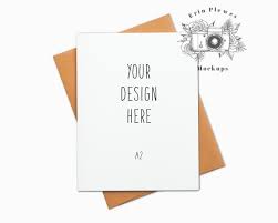 A2 Card Mockup Kraft Envelope Greeting Card Mock Up On White Etsy In 2021 Kraft Envelopes Cards Greetings