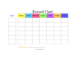 A Printable Reward Chart For A Child Or Adult With Headings