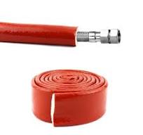 High Temperature Sleeve 1" X 5FT Silicone Heat Shield Sleeve - Fireproof  Protection For Hoses & Wires With Cable Ties Silicone Fire Sleeve