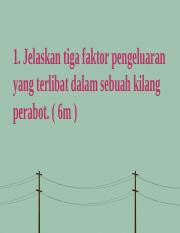Check spelling or type a new query. Modul 1 2021 S1 S10 Pptx 1 Jelaskan Tiga Faktor Pengeluaran Yang Terlibat Dalam Sebuah Kilang Perabot 6m Tiga Faktor Pengeluaran Yang Terlibat Dalam Course Hero