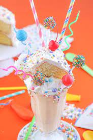 Birthday Cake Milkshake Recipe Freakshake Style Milkshake Recipes Birthday Cake Milkshake How Sweet Eats