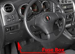 The placement of the box and the tight fuses do not make it easy to remove them, i think this is definitely done on purpose so you have to drive into the service department to get this done. Fuse Box Diagram Pontiac Vibe 2003 2008