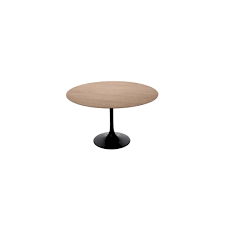 The solid fiberglass top is 1.5 in thick and heavy, giving balance to the unique table base. Wooden Round Table Tulip Diiiz