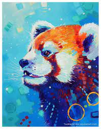 This Painting Was Donated To The Dysautonomia Awareness Auction The Auction Will Be Held On This Facebook Group On October Red Panda Panda Art Panda Painting