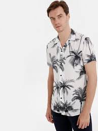 Slim Fit Desenli Kisa Kollu Poplin Gomlek Lc Waikiki Gomlek Moda Kapusonlu