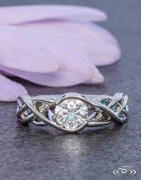 Celtic Blue Diamond Braid Engagement Ring Braided Engagement Rings Celtic Rings Women Celtic Wedding Rings