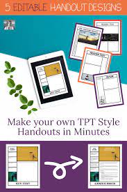 Editable Handout Templates For The Graphic Design Junkie Ela Lesson Plans Handouts Creative Lesson Plans