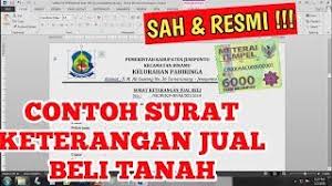 Dalam proses jual beli tanah warisan, diperlukan surat kuasa sebagai pembuktian kepemilikan sah atas tanah yang diwariskan kepada ahli waris. Contoh Surat Jual Beli Tanah Youtube