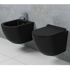 I prodotti sono spediti ben imballati e all'interno della scatola originale dell'azienda di produzione, inoltre essi sono muniti di certificazione. New Bent Black Sanitari Sospesi Senza Brida Forma Arrotondata Nero Opaco Giorgyshopgiorgyshop
