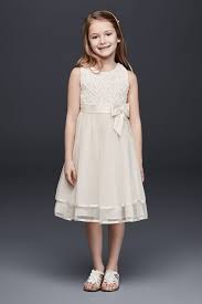 Lattice Bodice Flower Girl Communion Dress With Tiered Tulle Skirt Ivory 2 Flower Girl Dresses Girls Dresses Dresses
