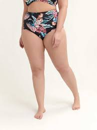 Printed High Waist Bikini Brief Raisins Curve