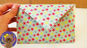 Make your own envelope in whatever color or pattern you want (magazine, newspaper, scrapbooking paper, printer paper, etc.) How To Make A Card Envelope Super Easy Envelope For Postcards Colorful Paper Youtube