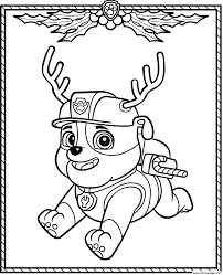 Paw Patrol Holiday Christmas Rubble Coloring Pages Printable
