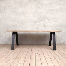 Albert Light Ash Dining Table With A Shaped Matt Black Legs Etsy Ash Dining Tables Grey Oak Solid Wood Table