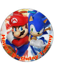 Paradise cakes is a bakery in largo and seminole florida. 7 5 Sonic The Hedgehog Super Mario Edible Icing Birthday Cake Topper Buy Online In China At China Desertcart Com Productid 47881304