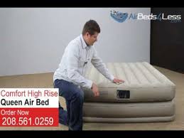 Intex Air Mattress Queen Size High Rise Comfort Air Bed Youtube