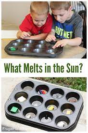 Simple Science Experiment For Kids What Melts In The Sun Frugal Fun For Boys And Girls Science Experiments Kids Science Activities Easy Science Experiments