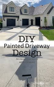 I was wondering if i could get an even appearance to the entire surface by applying a thin layer of colored thinset grout over the driveway. Adding Curb Appeal With A Painted Driveway Remington Avenue