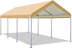 Garages, not just for junk Amazon Com Advance Outdoor 10x20 Ft Heavy Duty Carport Car Canopy Garage Boat Shelter Party Tent Adjustable Height From 6 0ft To 7 5ft Beige Garden Outdoor
