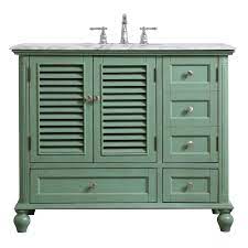 There is plenty of cabinet space underneath, and. Elegant Decor First Impressions 42 In Green Undermount Single Sink Bathroom Vanity With Carrara White Marble Top In The Bathroom Vanities With Tops Department At Lowes Com