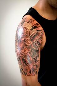 Maybe you would like to learn more about one of these? Trendy Guardian Angel Religious Tattoos Half Sleeve Tattoo On Stylevore