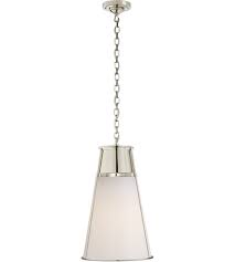 Visual Comfort Tob5753pn Wg Thomas O Brien Robinson 1 Light 12 Inch Polished Nickel Pendant Ceiling Light In White Glass Thomas O Brien Large White Glass