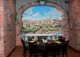Mural Of Ciminna Pane E Vino Italian Restaurant In Lorton Va Exterior Murals Mural Muralist