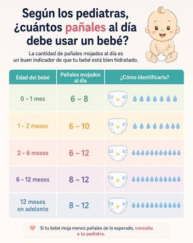 Número de pañales mojados en bebés