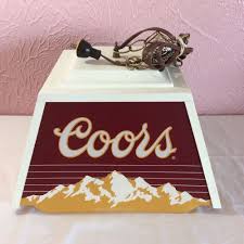 Coors Beer Hanging Bar Light Pool Table Mountains 1985 Vintage Works Good Hanging Bar Bar Lighting Pool Light