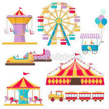 Ensemble D Elements De Parc D Attractions Parc D Attraction Theme Kermesse Parc