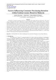 Ethical fashion doesn't have to be expensive & exclusive. Pdf Factors Influencing Consumer Purchasing Intention Within Fashion Luxury Brand In Malaysia