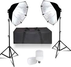 Ls Photography 2 Sets Of 26 Inch Octagon Softbox Lighting Kit For Photo Video Studio With Diffuser Cover Bulb Socket 20w Led Bulb Light Stand Tripod And Carry Bag Wmt1221 Walmart Com