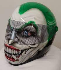 Joker With A Twist Character Exx Helmet Motorcycle Helmets Airbrushed Helmets White Motorcycle