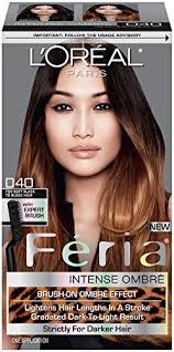 Black ombré hair idea #8: Amazon Com L Oreal Paris Feria Brush On Intense Ombre Effect Hair Color 040 For Soft Black To Black Hair Beauty