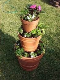 Ceramic and oak 4 mini wall pots. 3 Tier Planter Tiered Planter Flower Tower Planters