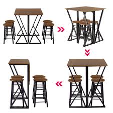 Counter height drop leaf table sets. Counter Height Bar Table With 4 Round Bar Stools For Kitchen Dining Room Coffee Breakfast Harper Bright Designs 5 Pieces Drop Leaf Dining Table Set Dark Coffee Table Chair Sets