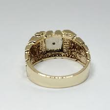 Mens 14k gold diamond nugget rings. Solid 14k Yellow Gold Nugget Ring With Diamond Chip Accent Size 9 5 9 9 Grams Jahda Jewelry Company Custom Gold Rings Necklaces Bracelets Earrings Sacramento California