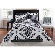 Black And White Twin Xl Comforter Set Mainstays Classic Noir 7 8 Piece Bed In A Bag Bedding Comforter Set Twin Twinxl Black Walmart Com Damask Bedding Bedding Sets Bed Comforters